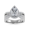 14K White Gold Lab Grown Diamond 2 1/2 Ct.Tw. Pear Shape Engagement Ring (Center 2CT) - LG1437W-PE-20