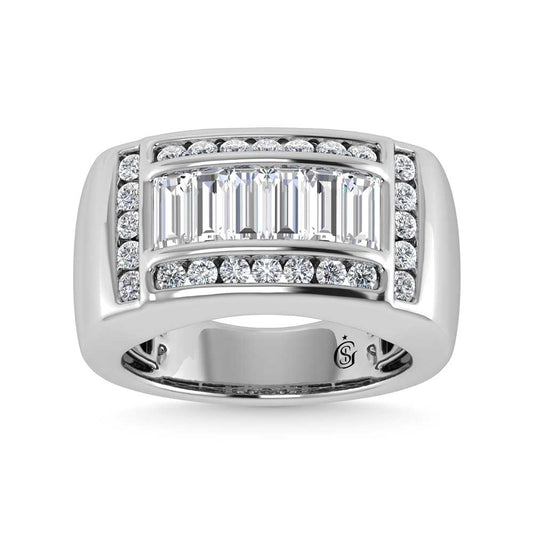 14K White Gold Lab Grown Diamond 2 1/6 Ct.Tw. Mens Ring - Men's Ring