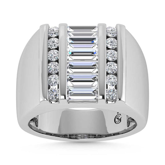 14K White Gold Lab Grown Diamond 2 Ct.Tw. Mens Ring - Men's Ring