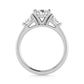 14K White Gold Lab Grown Diamond 1 3/8 Ct.Tw. Oval Shape Three Stone Engagement Ring