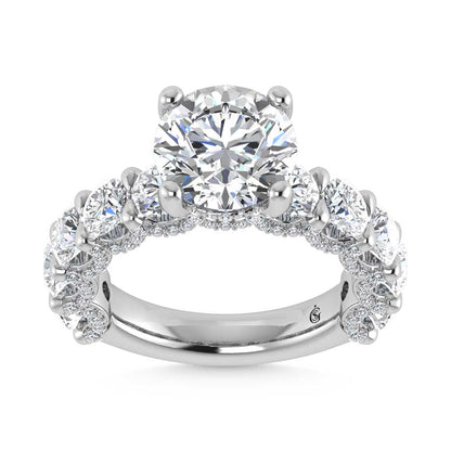 14K White Gold Lab Grown Diamond 6 Ct.Tw. Engagement Ring (3ct Round Center) - LG1528W-RD-30