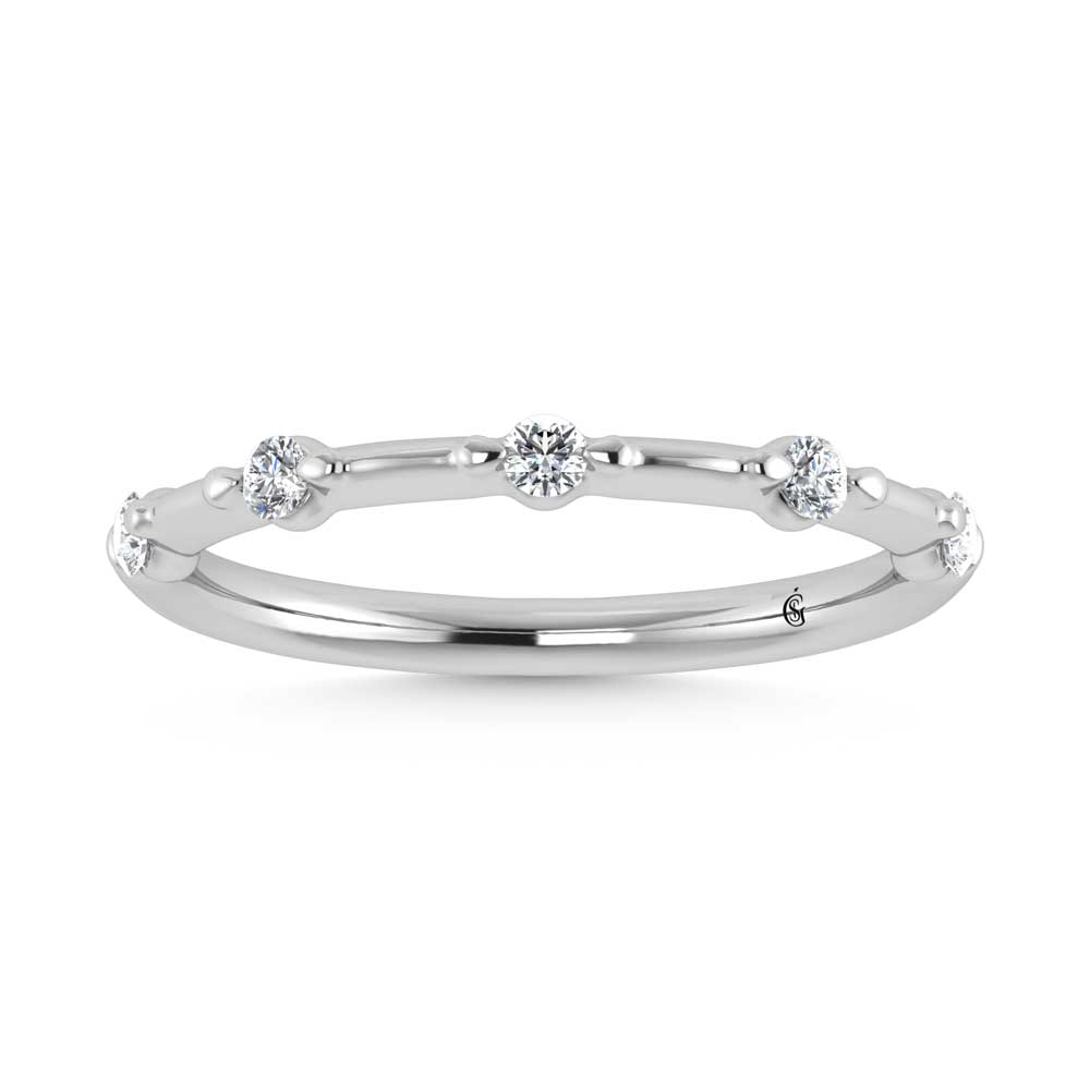 14K White Gold Lab Grown Diamond 1/6 Ct.Tw. Wedding Band - LG1529W-L
