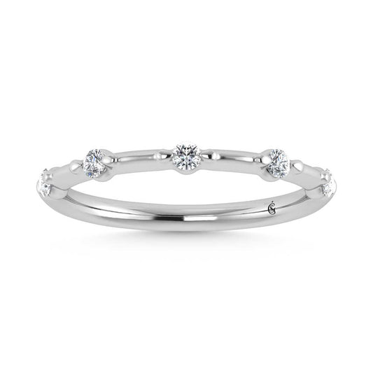 14K White Gold Lab Grown Diamond 1/6 Ct.Tw. Wedding Band - LG1529W-L