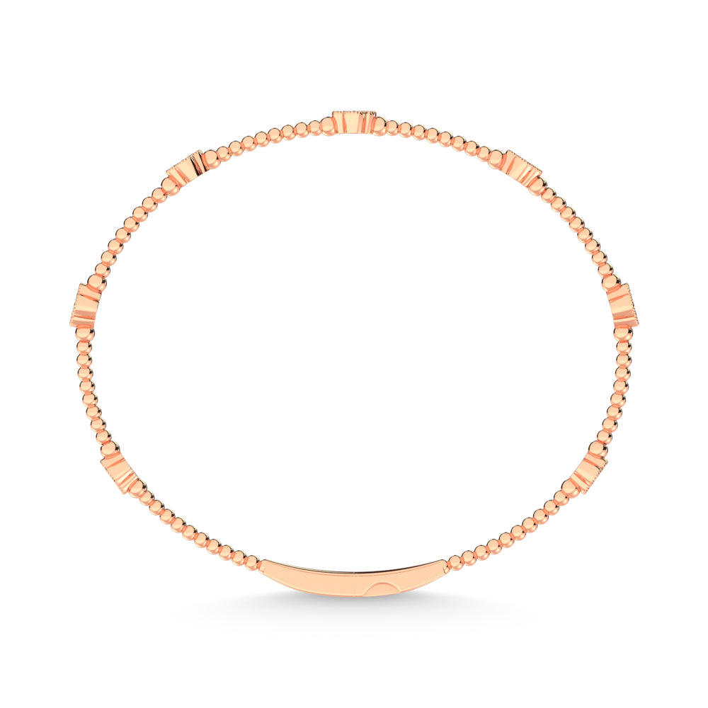 14K Rose Lab Grown 7/8 Ct.Tw. Clover Flexi Bangle