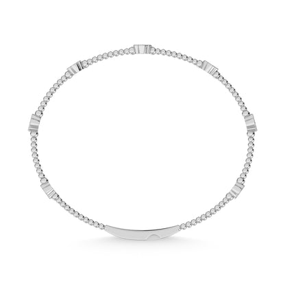 14K White Lab Grown 7/8 Ct.Tw. Clover Flexi Bangle