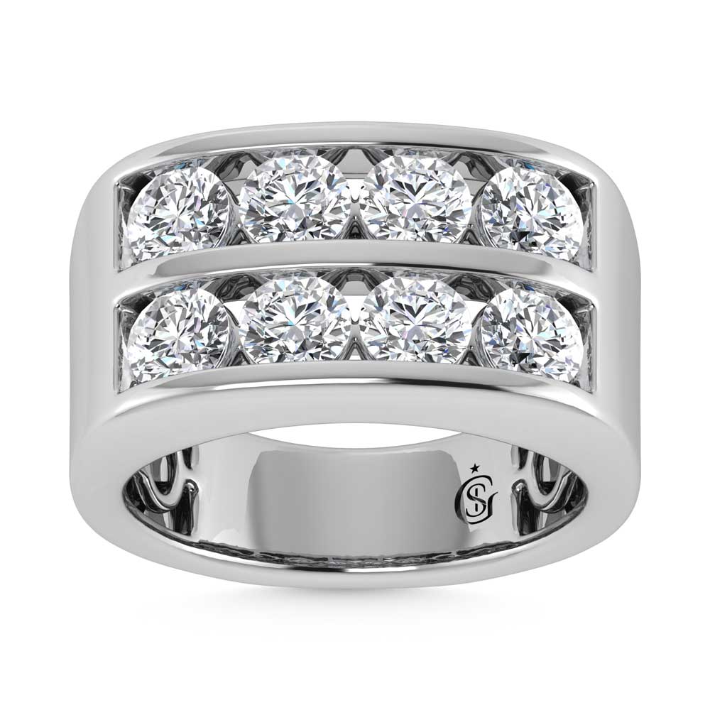 14K White Gold Lab Grown Diamond 4 Ct.Tw. Mens Ring - Men's Ring