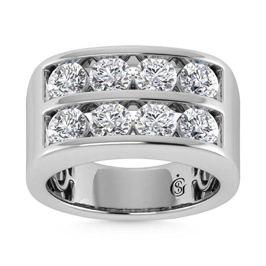 14K White Gold Lab Grown Diamond 4 Ct.Tw. Mens Ring - Men's Ring