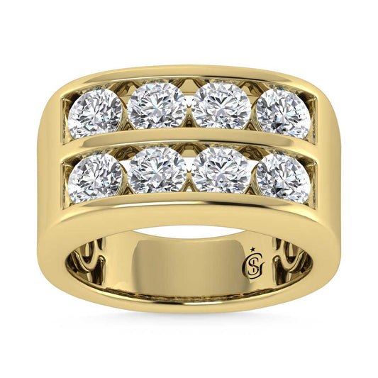 14K Yellow Gold Lab Grown Diamond 4 Ct.Tw. Mens Ring - Men's Ring