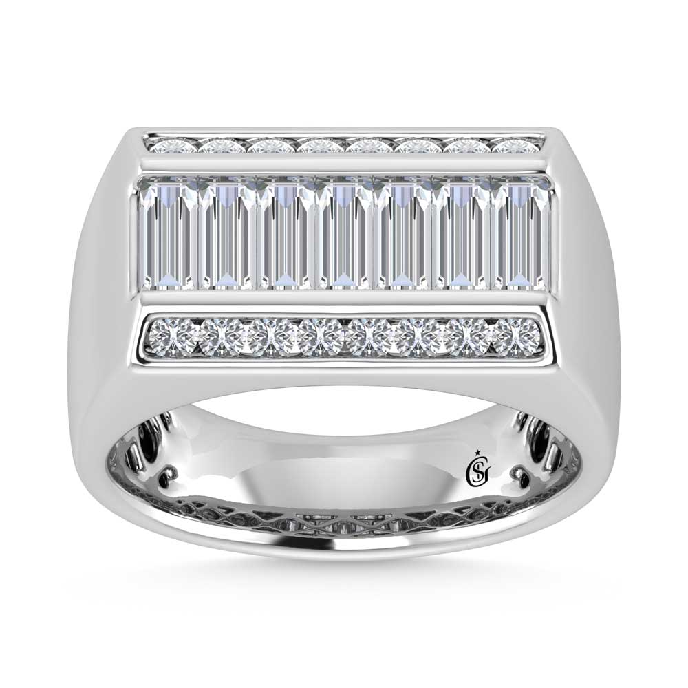 14K White Gold Lab Grown Diamond 2 Ct.Tw. Mens Ring - Men's Ring