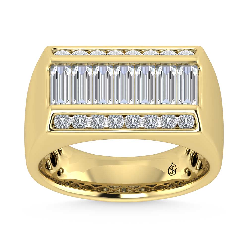 14K Yellow Gold Lab Grown Diamond 2 Ct.Tw. Mens Ring - Men's Ring