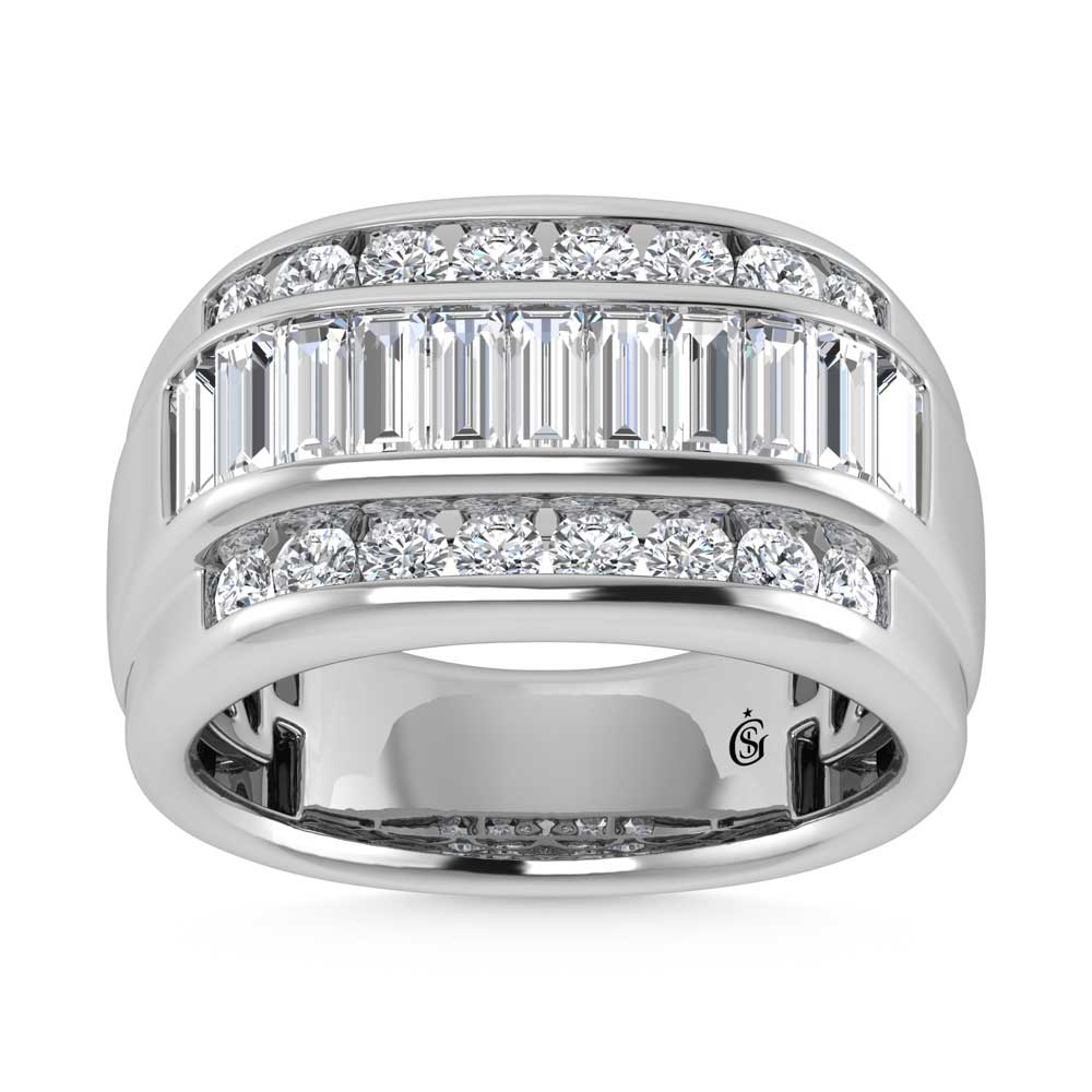 14K White Gold Lab Grown Diamond 2 3/8 Ct.Tw. Mens Ring - Men's Ring