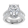 14K White Gold Lab Grown Diamond 6 7/8 Ct.Tw. Round Shank Engagement Ring (Center Oval) - LG1550W-OV-50