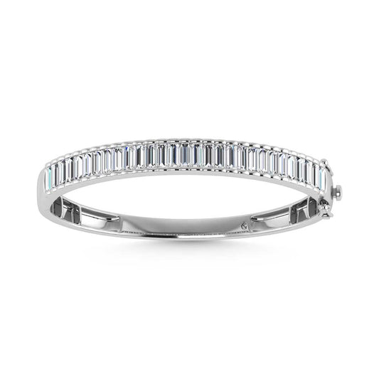14K White Gold Lab Grown Diamond 7 Ct.Tw. Cuff Bangle