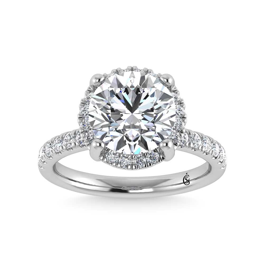 14K White Gold Lab Grown Diamond 4 5/8 Ct.Tw. Round Shape Engagement Ring - LG1577W-RD-40