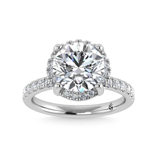 14K White Gold Lab Grown Diamond 4 5/8 Ct.Tw. Round Shape Engagement Ring - LG1577W-RD-40
