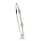 14K White Gold 1 1/10 Ct.Tw. Round Yellow and White Marquise Shape Lab Grown Diamond Flexi Bangle