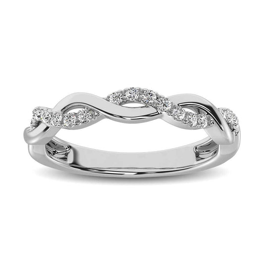 10K White Gold Lab Grown Diamond 1/20 Ct.Tw. Stackable Band - LG1659W