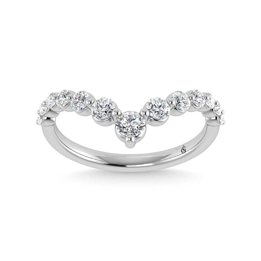 14K White Gold Lab Grown Diamond 1/2 Ct.Tw. Chevron Band - LG1680W