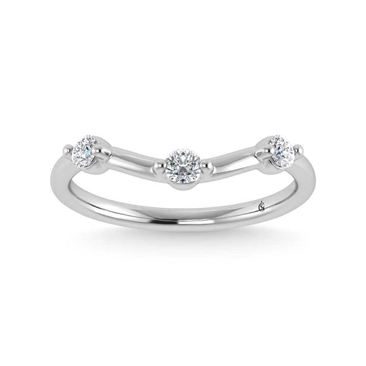 14K White Gold Lab Grown Diamond 1/5 Ct.Tw. Chevron Band - LG1683W