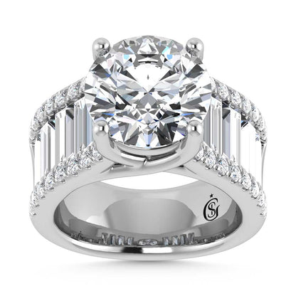 14K White Gold Lab Grown Diamond 7 1/2 Ct.Tw. Engagement Ring - LG1697W-RD-50