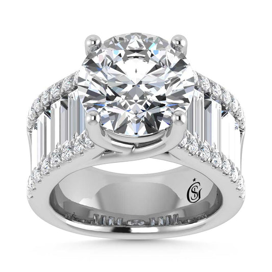 14K White Gold Lab Grown Diamond 7 1/2 Ct.Tw. Engagement Ring - LG1697W-RD-50