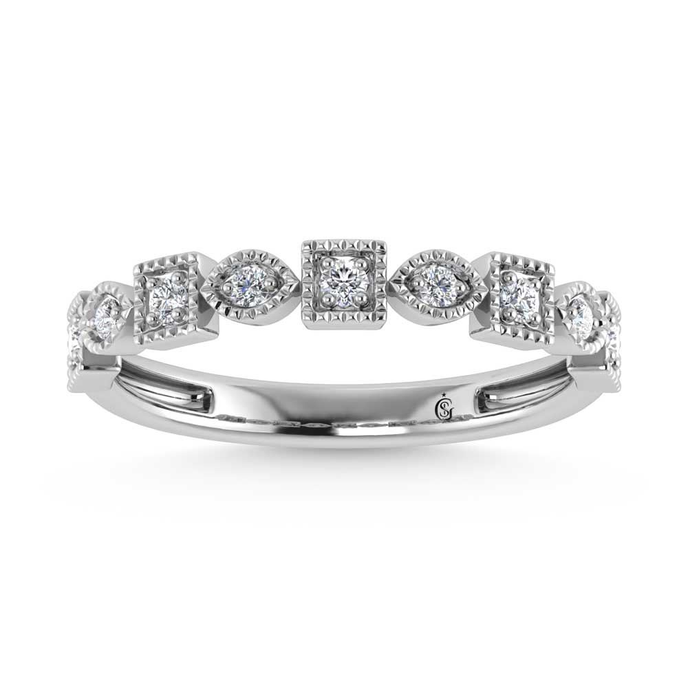 10K White Gold Lab Grown Diamond 1/6 Ct.Tw. Stack Band - LG1699W