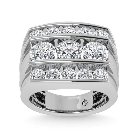 14K White Gold Lab Grown Diamond 5 Ct.Tw. Mens Fashion Ring - Men's Ring