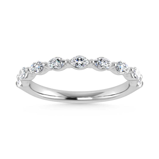 14K White Gold Lab Grown Diamond 1/3 Ct.Tw. Marquise Shape Stackable Band - LG1740W