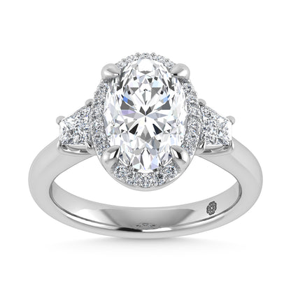 14K White Gold Labgrown Diamond 3 1/2 Ct.Tw. Engagement Ring (Center Oval 2ct) - LG1769W-OV-30