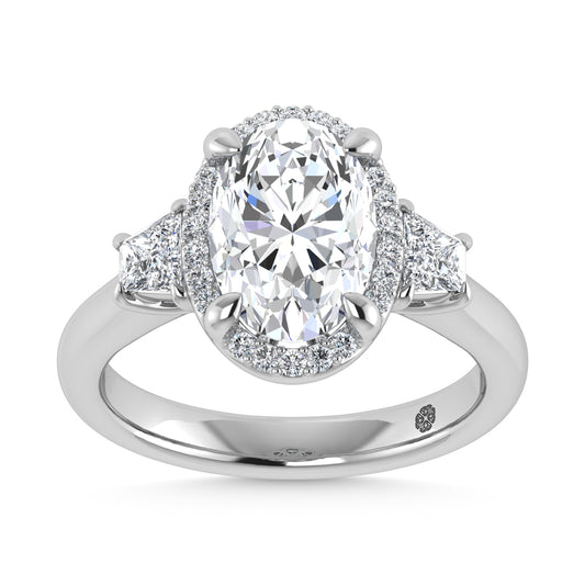 14K White Gold Labgrown Diamond 3 1/2 Ct.Tw. Engagement Ring (Center Oval 2ct) - LG1769W-OV-30