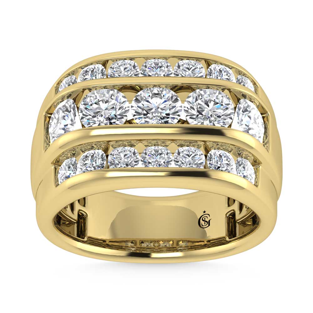 14K Yellow Gold  4 1/10 Ct.Tw. Lab Grown Diamond Channel Set Mens Ring - Men's Ring