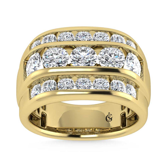 14K Yellow Gold  4 1/10 Ct.Tw. Lab Grown Diamond Channel Set Mens Ring - Men's Ring