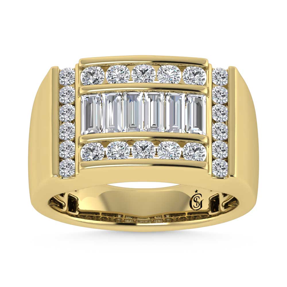 14K Yellow Gold  1 5/8 Ct.Tw. Lab Grown Diamond Mens Ring - Men's Ring