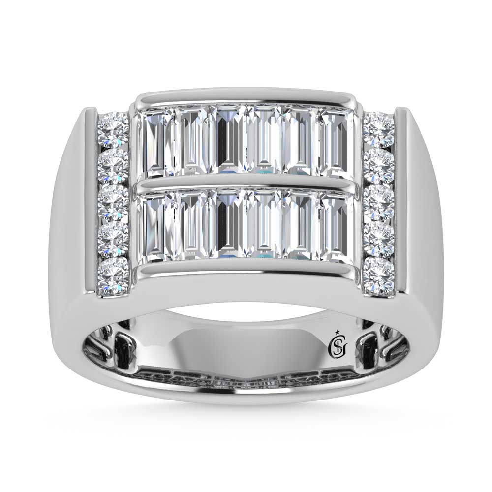 14K White Gold  1 5/8 Ct.Tw. Lab Grown Diamond Mens Ring - Men's Ring