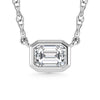 14K White Gold Lab Grown Diamond 1/2 Ct.Tw. Emerald  Shape Solitaire Necklace - 16 inches