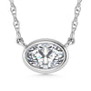 14K White Gold Lab Grown Diamond 1/2 Ct.Tw. Oval Shape Solitaire Necklace - 16 inches