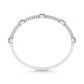 14K White Gold   3 5/8 Ct.Tw. white and Oval Shape Blue Lab Grown Diamond Bangle