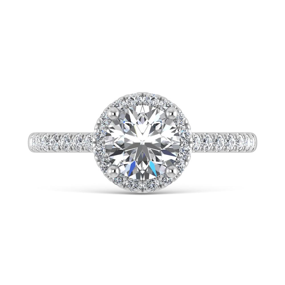 10K White Gold Lab Grown Diamond 1 1/4 Ct.Tw. Engagement Ring - LG1876W-RD-10