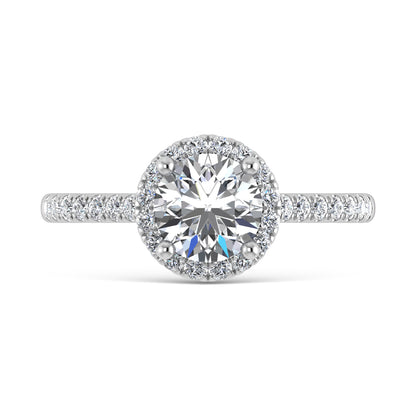 10K White Gold Lab Grown Diamond 1 1/4 Ct.Tw. Engagement Ring - LG1876W-RD-10