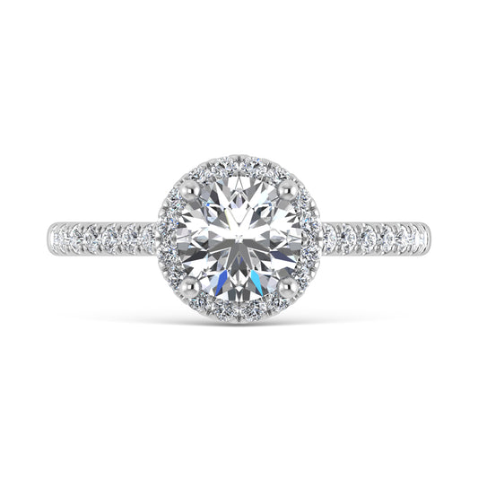 10K White Gold Lab Grown Diamond 1 1/4 Ct.Tw. Engagement Ring - LG1876W-RD-10
