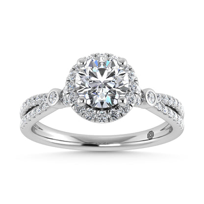 10K White Gold Lab Grown Diamond 1 1/4 Ct.Tw. Engagement Ring - LG1877W-RD-10