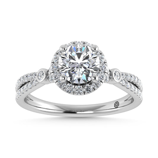 10K White Gold Lab Grown Diamond 1 1/4 Ct.Tw. Engagement Ring - LG1877W-RD-10