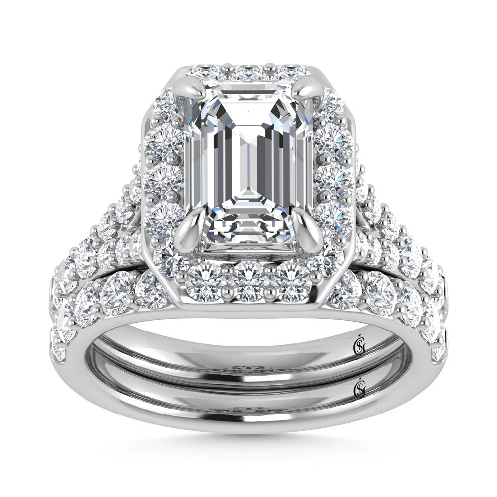 14K White Gold 4 7/8 Ct.Tw. Labgrown Diamond Bridal Ring (Center Radiant) - LG1882W-RA-30