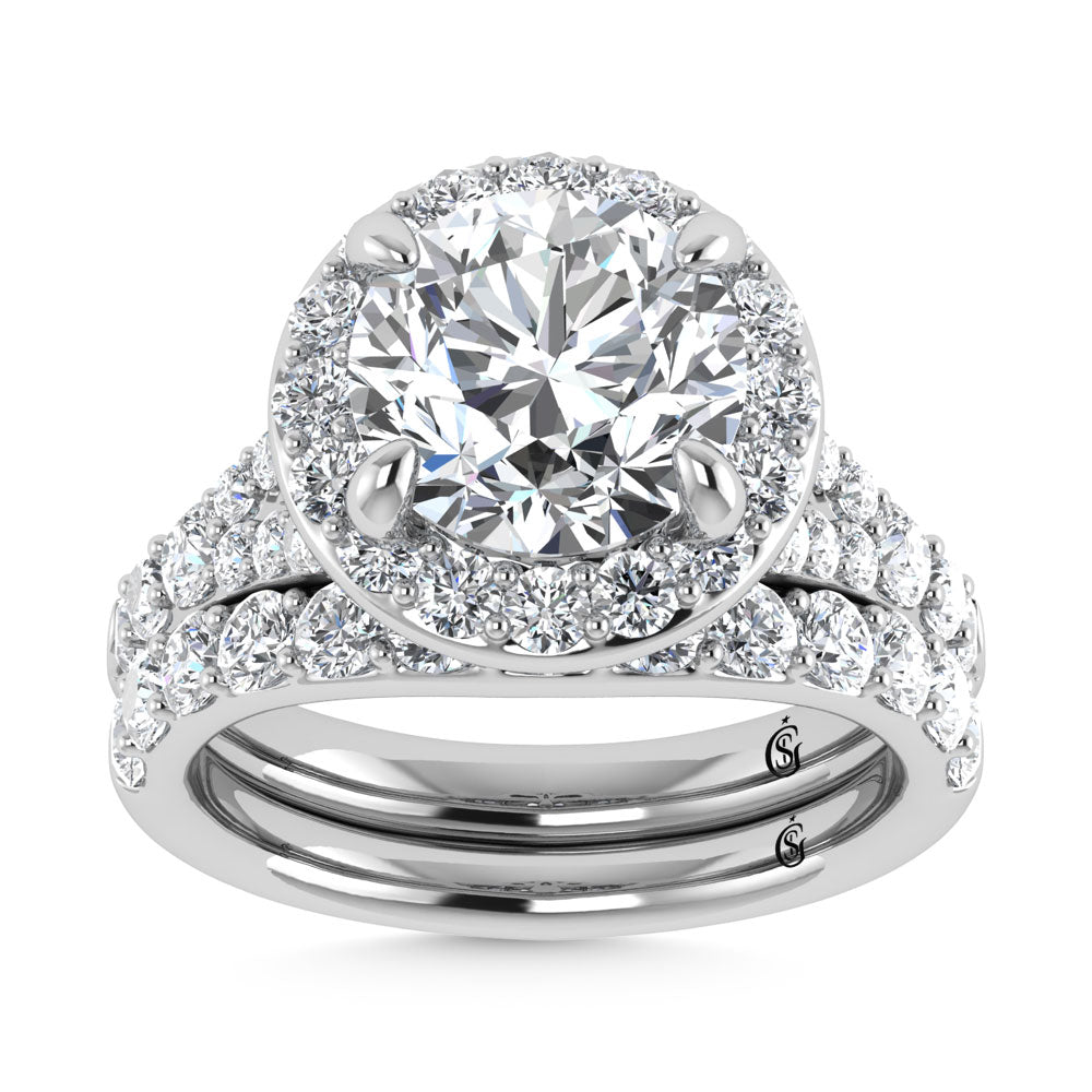 14K White Gold 4 7/8 Ct.Tw. Labgrown Diamond Bridal Ring (Center Round) - LG1882W-RD-30
