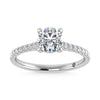 10K White Gold 1 1/4 Ct.Tw. Labgrown Diamond Halo Engagement Ring ( Center 1 CT) - LG1914W-RD-10