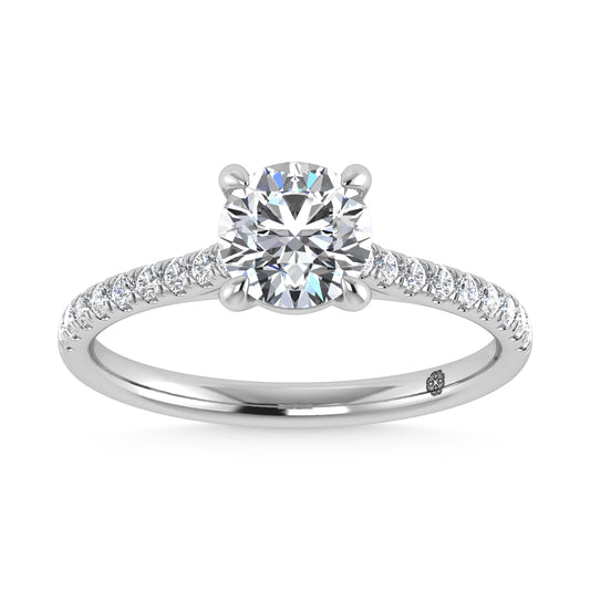 10K White Gold 1 1/4 Ct.Tw. Labgrown Diamond Halo Engagement Ring ( Center 1 CT) - LG1914W-RD-10