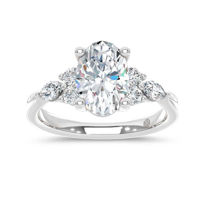 14K White Gold Lab Grown Diamond 2 1/2 Ct.T. Enagagement Ring - LG1930W-OV-20