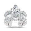 14K White Gold Lab Grown Diamond 6 3/4 Ct.Tw. Center Marquise and Baguette Engagement Ring (Center 5 ctw) - LG1950W-MQ-30