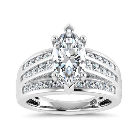 10K White Gold 3 Ct.Tw. Marquise Center Labgrown Diamond Engagement Ring - LG1963W-MQ-20