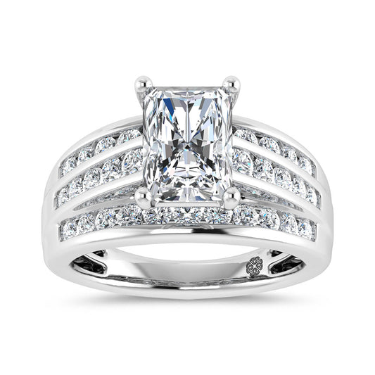 10K White Gold 3 Ct.Tw. Radiant Center Labgrown Diamond Engagement Ring - LG1963W-RA-20